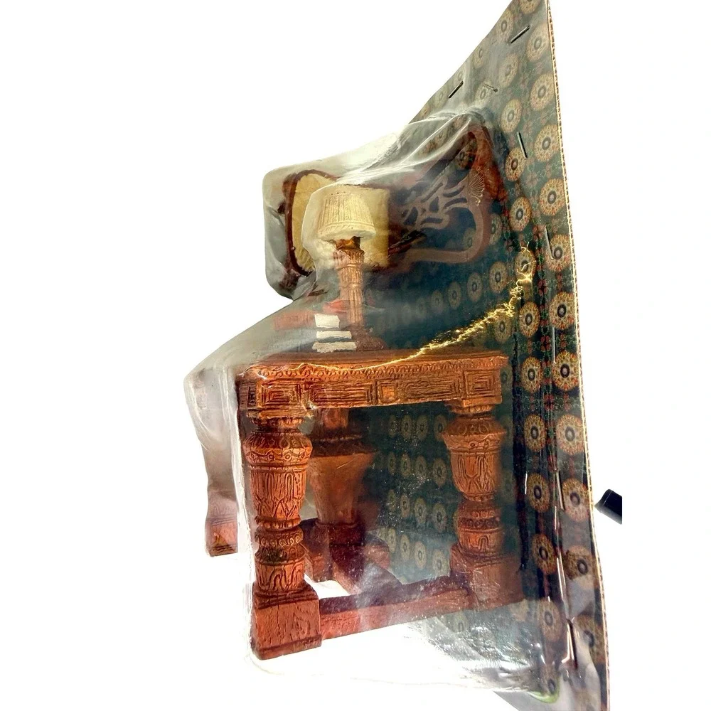 Vintage Miniature Library Desk Diorama Resin Figurine with‎ Chair and Books NIB